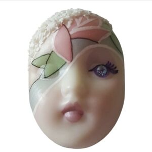 Adiago Hand Painted Ooh La La Pin/ Brooch Signed Vintage EUC